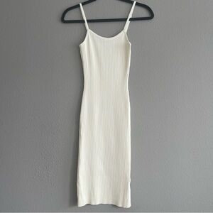 Cream Ribbed Dress